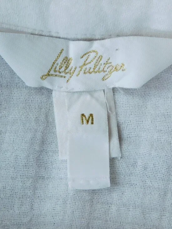 Lilly Pulitzer Kwitney Embroidered Long Sleeve Coverup | Gauze | Prep | EUC | M - Picture 7 of 9